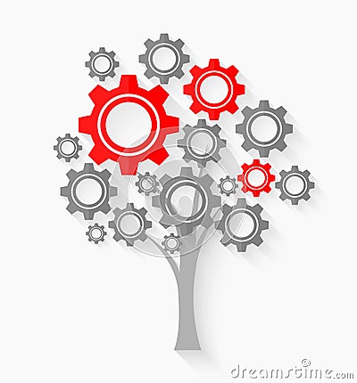 Tree with gears Vector Illustration