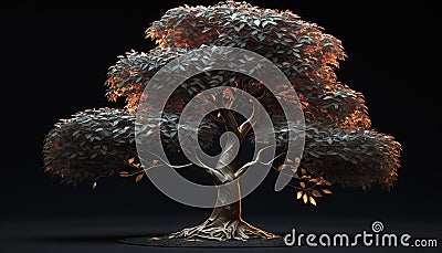 tree with golden leaves, generative ai Stock Photo