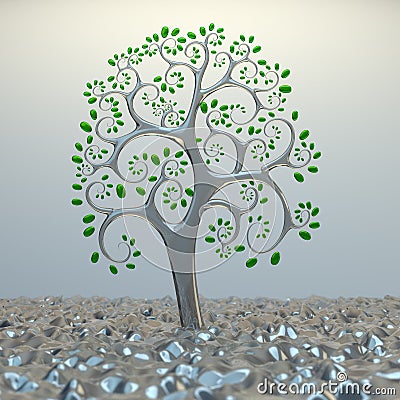 Tree from golden section elements. Stock Photo