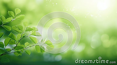 tree green bokeh soft tranquil Cartoon Illustration