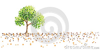 Tree and ground Vector Illustration