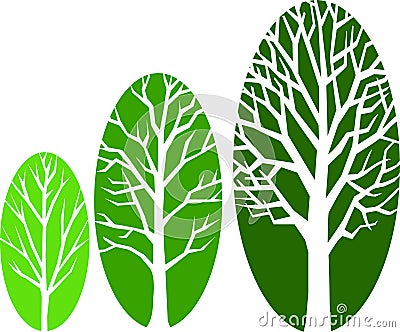 Tree Growth Ovals/eps Vector Illustration