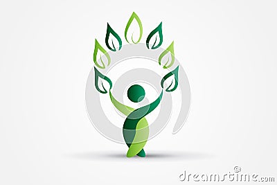 Logo tree health nature people Vector Illustration