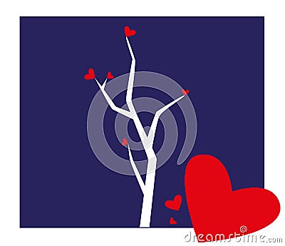 Tree with Hearts Illustration Stock Photo