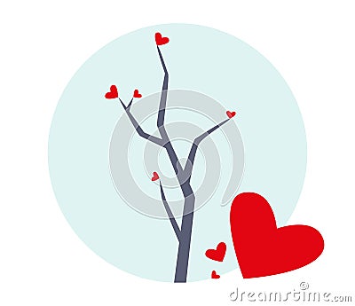 Tree with Hearts Illustration Stock Photo