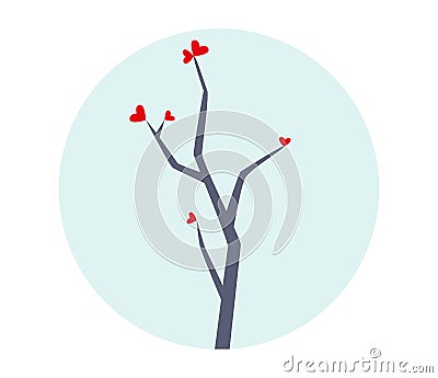 Tree with Hearts Illustration Stock Photo