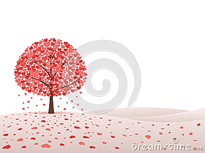 Tree with hearts Vector Illustration