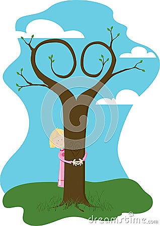 Tree Hugger Vector Illustration