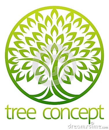 Tree Icon Concept Circle Vector Illustration