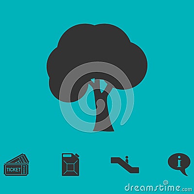 Tree icon flat Vector Illustration