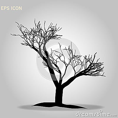 Tree icon. Forest symbol. Flat web sign. Tree Silhouette Isolated on White Backgorund. Decorative tree icon. Vecrtor Illustration Stock Photo