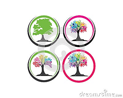 Tree icon logo template vector Vector Illustration