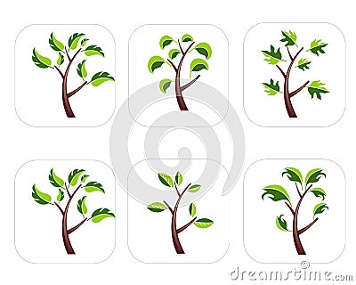 Tree Icon set Stock Photo