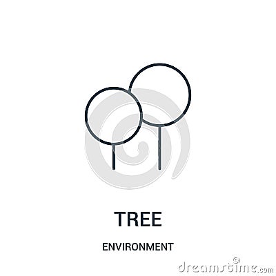 tree icon vector from environment collection. Thin line tree outline icon vector illustration Vector Illustration