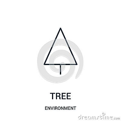 tree icon vector from environment collection. Thin line tree outline icon vector illustration Vector Illustration