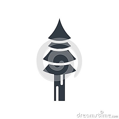 Tree icon vector sign and symbol isolated on white background, T Vector Illustration