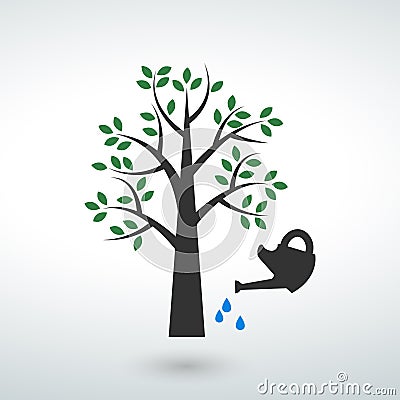 Tree icon on a white background Stock Photo