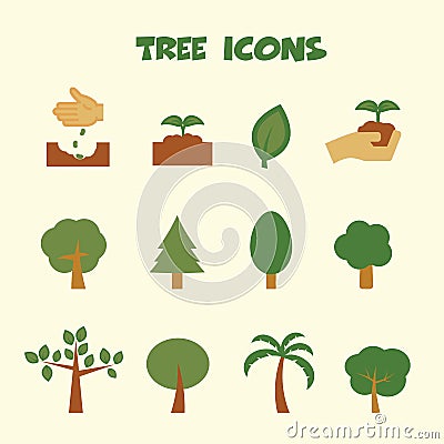 Tree icons Vector Illustration