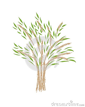 Tree illustration paintbrush Vector Illustration