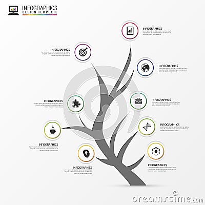 Tree infographic. Modern design template. Vector Vector Illustration