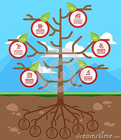 Tree infographics Vector Illustration