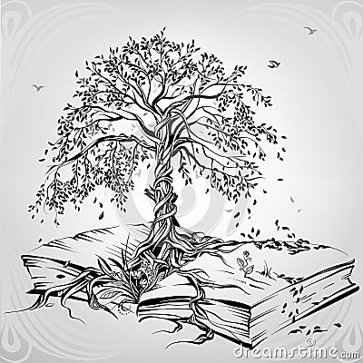 Tree of knowledge. vector illustration Cartoon Illustration