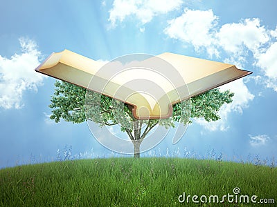 The tree of knowledge Cartoon Illustration