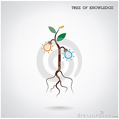 Tree of Knowledge concept. Education and business sign. Vector Illustration