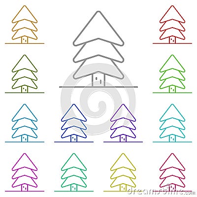 Tree, larch multi color icon. Simple thin line, outline of tree icons for ui and ux, website or mobile application Stock Photo