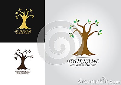 Tree Leaf Design Logo Vector Illustration