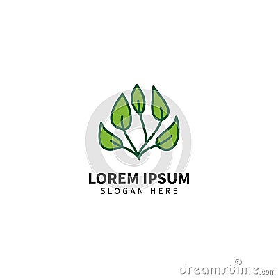 Tree leaf logo design template, vegan icon. Vector Illustration
