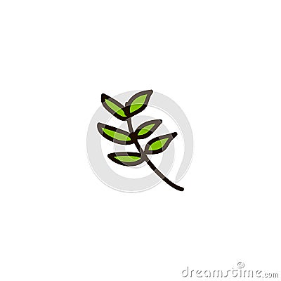 Tree leaf vector icon. leaf vector illustration. vector symbol ash neem leaf clip art. cartoon Cartoon Illustration