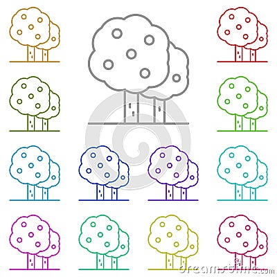 Tree, lemon multi color icon. Simple thin line, outline of tree icons for ui and ux, website or mobile application Stock Photo