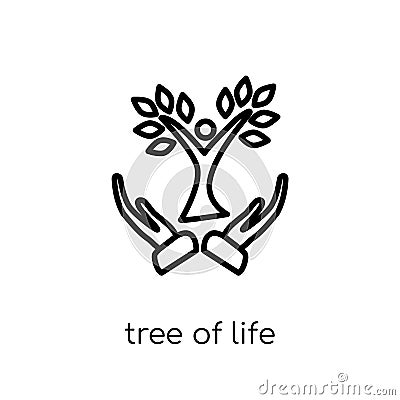 Tree of Life icon. Trendy modern flat linear vector Tree of Life Vector Illustration