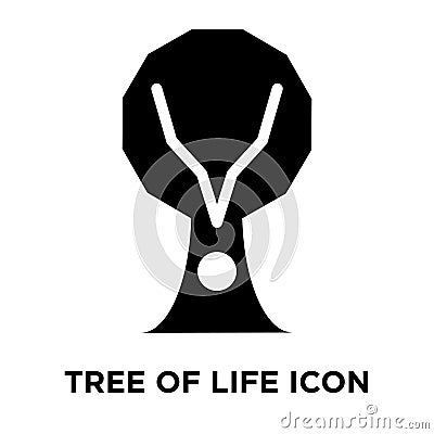 Tree of Life icon vector isolated on white background, logo concept of Tree of Life sign on transparent background, black filled Vector Illustration