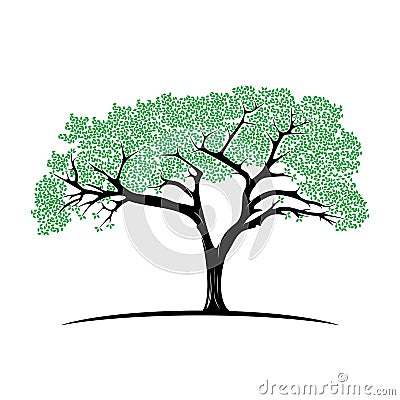 Tree of life logo design inspiration template. Abstract vibrant tree logo design. Root vector Vector Illustration