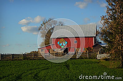 Tree of Life Quilt Barn Stock Photo