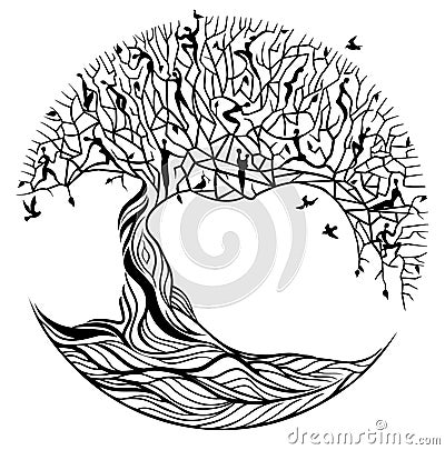 Tree of life on a white background Vector Illustration