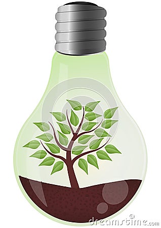 Tree lightbulb Stock Photo