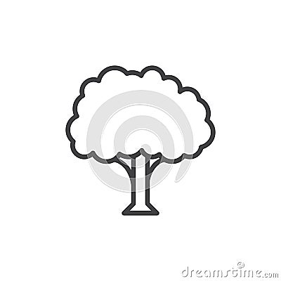 Tree line icon, outline vector sign, linear style pictogram isolated on white. Vector Illustration