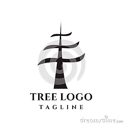 Tree logo design or tree symbol, icon for nature business Vector Illustration