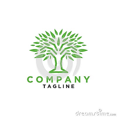 Tree logo design or tree symbol, icon for nature business Stock Photo