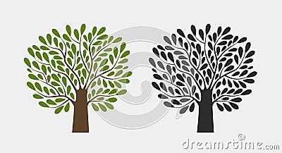 Tree logo or symbol. Nature, garden, ecology, environment icon. Vector illustration Vector Illustration