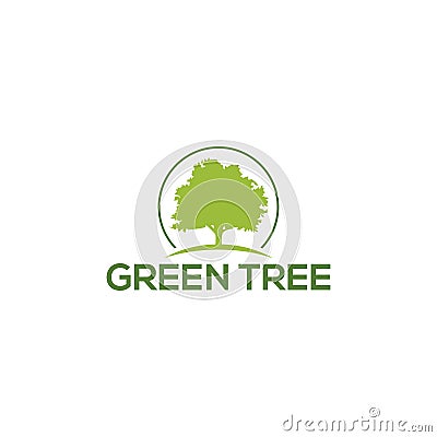 Tree logo template. nature icon design - vector, Tree icon concept of a stylized tree with leaves, Vector Illustration