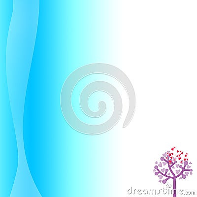 Tree with love heart valentine background Stock Photo