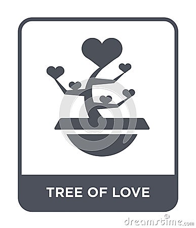 tree of love icon in trendy design style. tree of love icon isolated on white background. tree of love vector icon simple and Vector Illustration