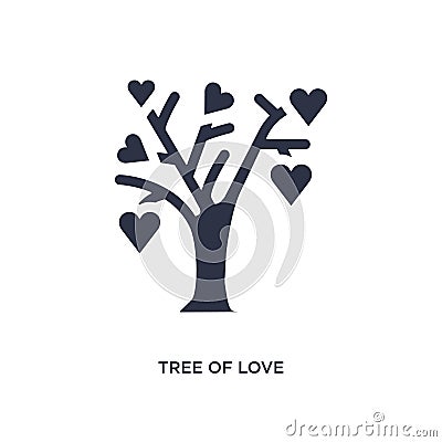 tree of love icon on white background. Simple element illustration from ecology concept Vector Illustration