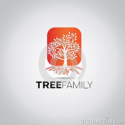 Tree Orange Template Logo Vector Illustration