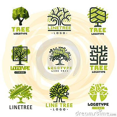 Tree outdoor travel green silhouette forest badge coniferous natural badge tops line spruce vector. Vector Illustration