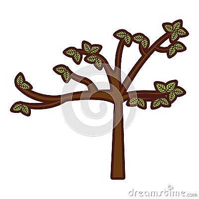 Tree plant autumn icon Vector Illustration